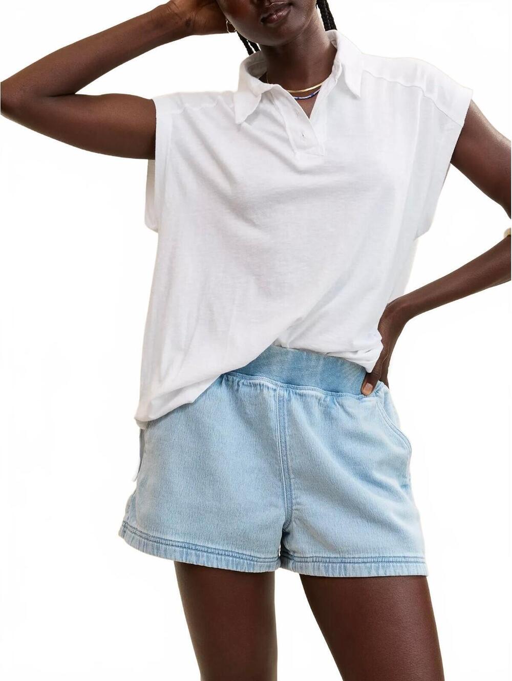 AE Aerie Daydream Denim Stretch Short NWT Light Blue Small